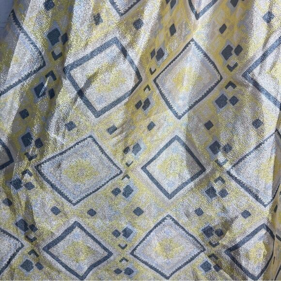 Baum Und Pferdgarten yellow abstract printed drop waist midi dress size 40 NEW - Picture 14 of 15